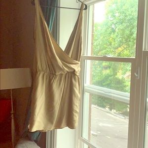 Silk mini dress beige